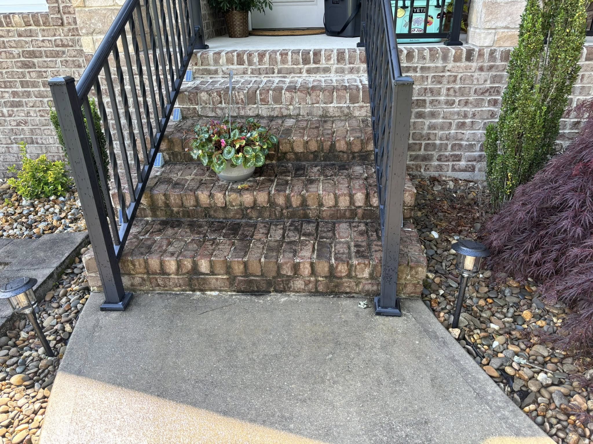 The bottom three steps are before, top steps are after.